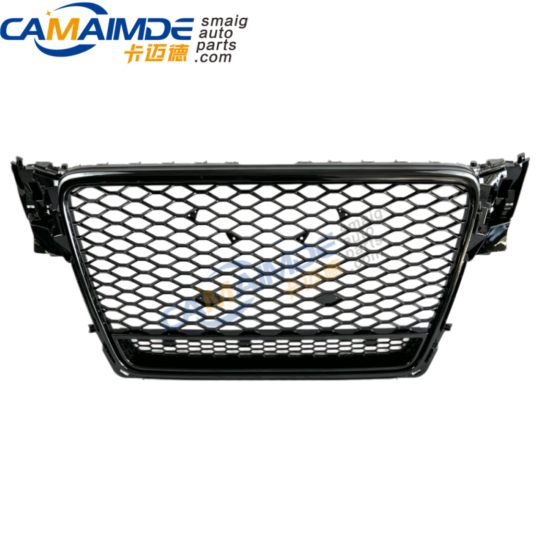 B8RS4 LOOKING FRONT BUMPER GRILLE WITH LOWER FRAME FIT AUDI A4 2008-2012