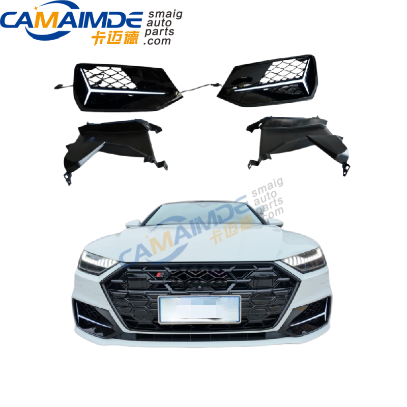 A7 FOG LAMP COVER WITH DAYTIME RUNNING LIGHTS FIT AUDI A7 2019-2025