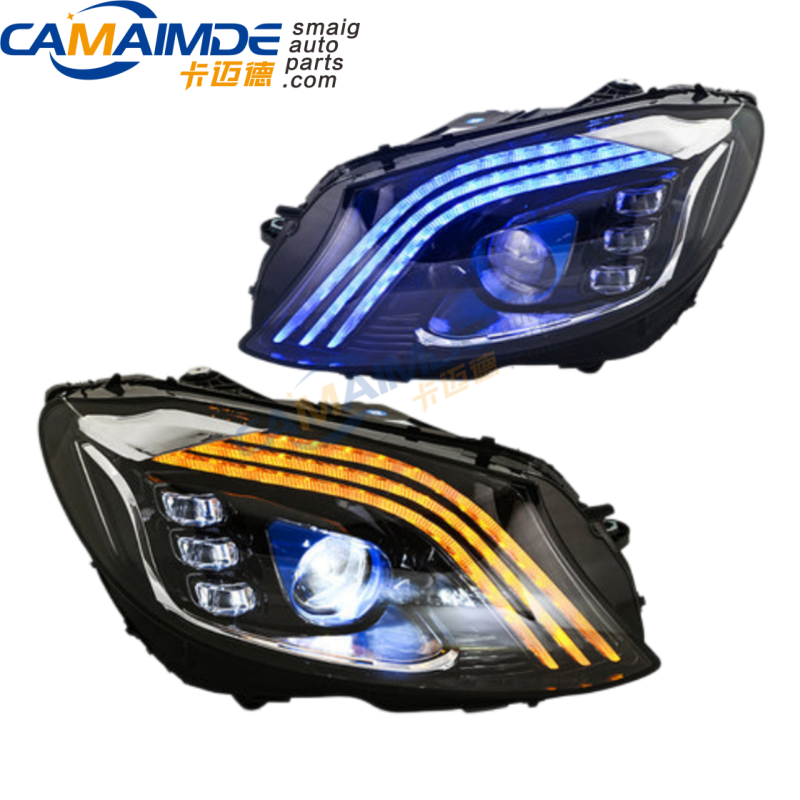 Front Headlight Assembly Fit Mercedes C Class W205 2015-2021