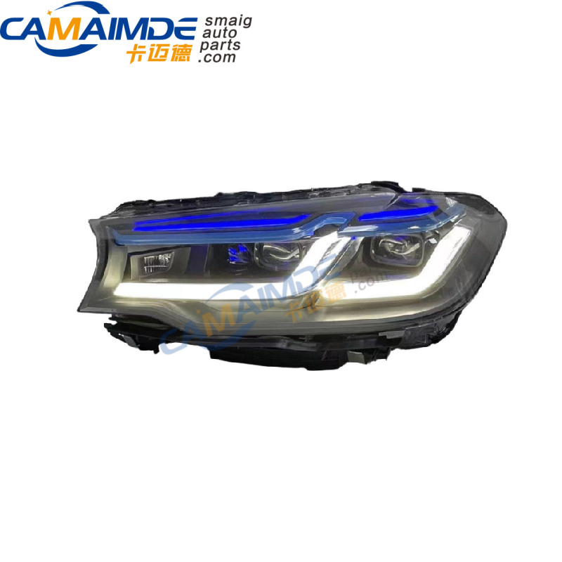 Blue Eyebrow LED Headlight For BMW 5 Series G30 G38 LCI 2021-2025